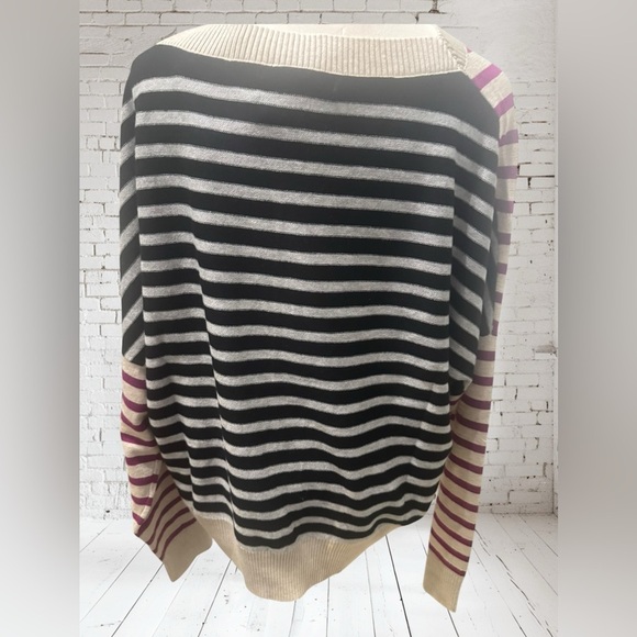 Faith & Zoe Batwing Sweater XL NWT | Striped + Super Soft Stretchy Comfort 🧶 - Picture 6 of 6